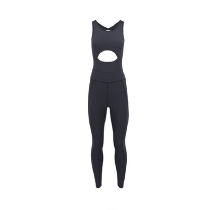 Seamless One-piece Sets Women Sleeveless Gym Clothing Yoga Set with Padded Back Hollow Sports Tights Rompers Fitness Jumpsuit