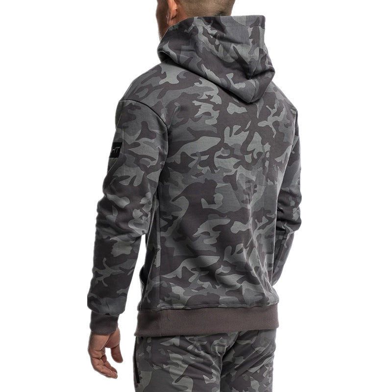 Men's Camouflage Hoodie Sportswear Gym Fitness Pullover