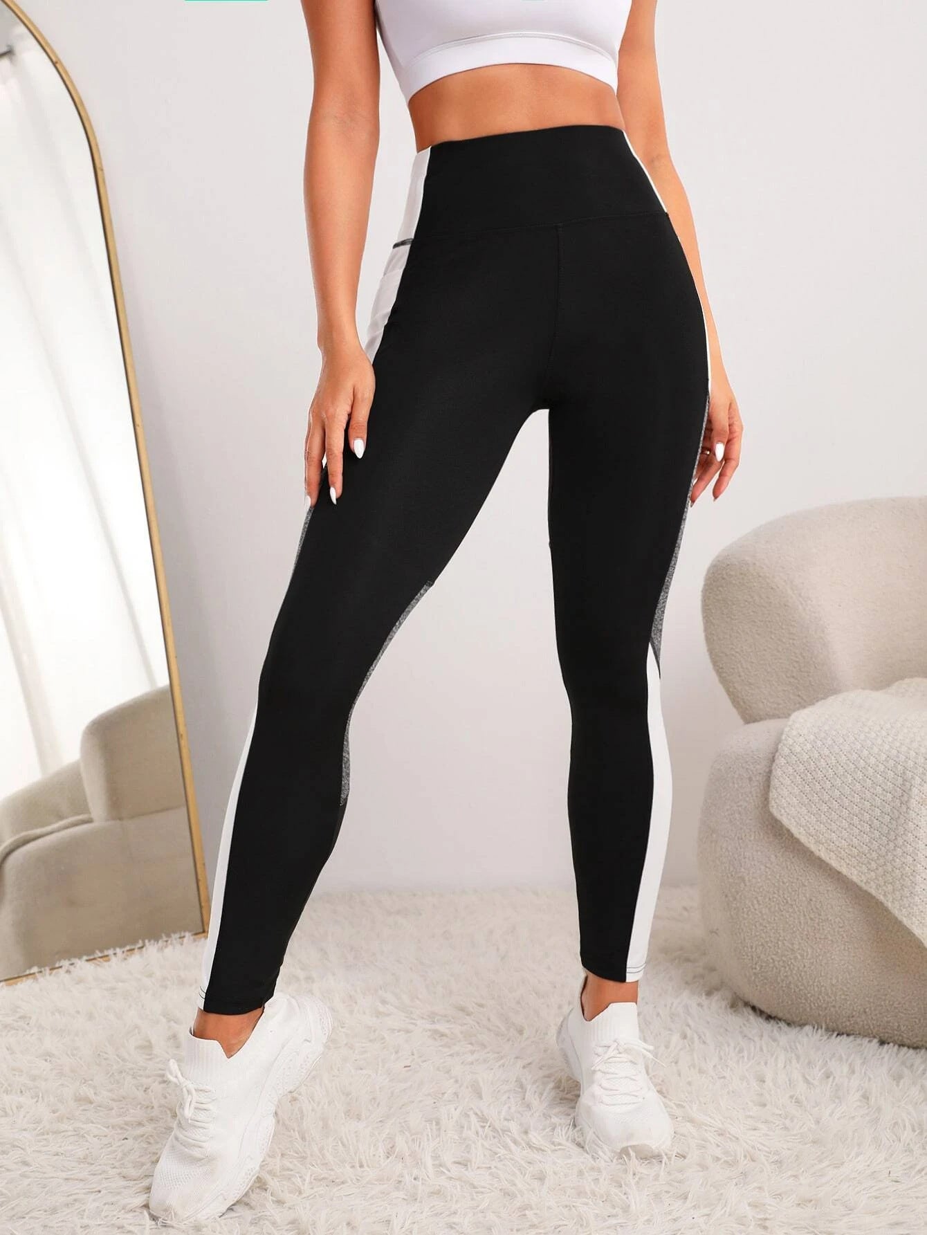 Yoga Pants European And American Stitching Running Pants Women