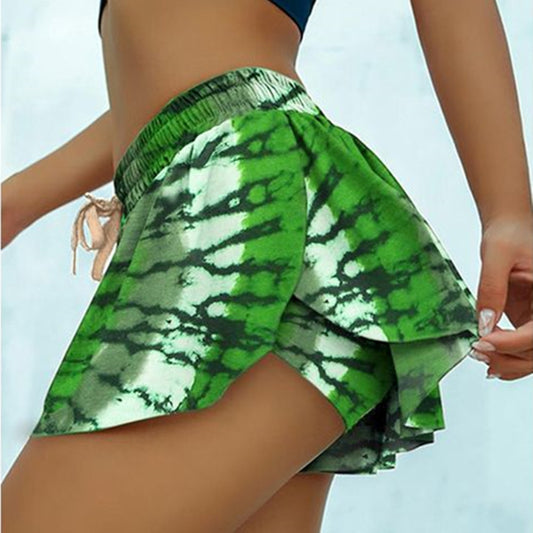 Printed yoga exercise swimsuit shorts