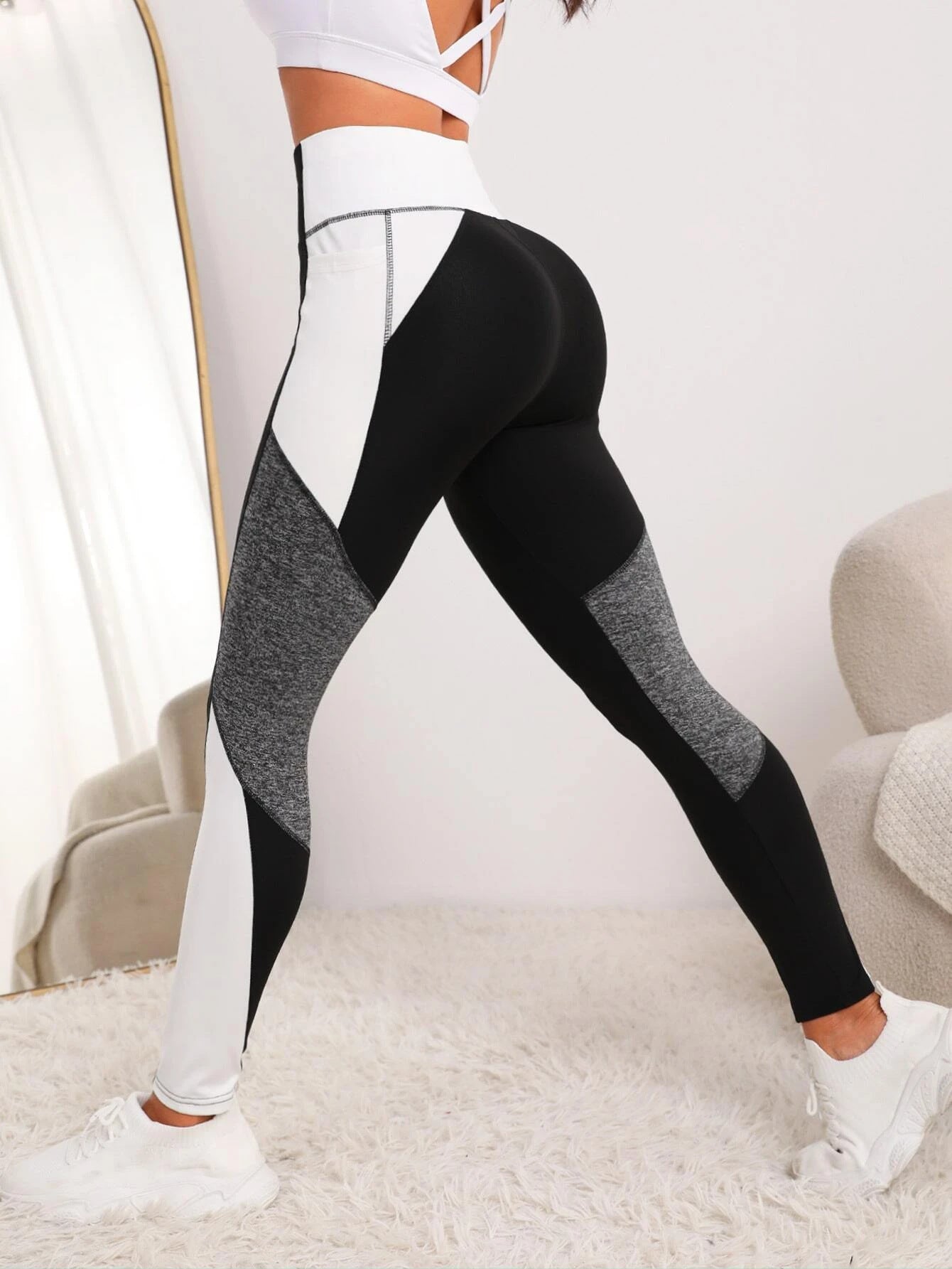 Yoga Pants European And American Stitching Running Pants Women